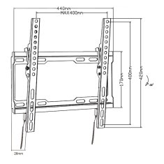 Maclean Maclean TV MC-412 stenski nosilec 32"-70" VESA 400x400 45kg nagibni univerzalni nastavljivi nivo za montažo