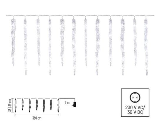 Emos  LED božična girlanda 3,6m – ledene sveče IP44