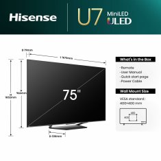 Hisense Smart TV Hisense 85U7NQ 4K Ultra HD 85" ULED