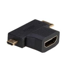 Akyga Akyga AK-AD-23 HDMI miniHDMI/microHDMI pretvornik, črn, moški na ženski, za hitro in enostavno povezavo video naprav.