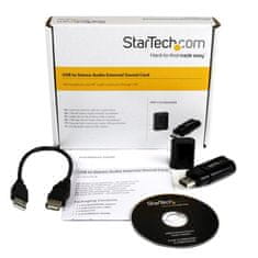 Startech Zunanja zvočna kartica StarTech.com USB Stereo Audio Adapter, podpora za Windows, Mac in Linux, Plug and Play, mikrofonski vhod, črno, kompaktna in lahka zasnova