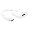 J5CREATE Adapter j5create DisplayPort na 4K HDMI (moški - ženski, 16 cm, bela) - Aktivni pretvornik za visoko ločljivost, plastično ohišje, idealen za vaše naprave.