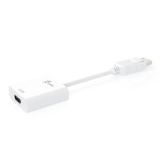 J5CREATE Adapter j5create DisplayPort na 4K HDMI (moški - ženski, 16 cm, bela) - Aktivni pretvornik za visoko ločljivost, plastično ohišje, idealen za vaše naprave.