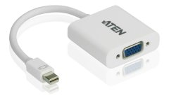 Aten Mini DisplayPort na VGA pretvornik - visoka ločljivost do 4096 x 2160 px, aluminijasta ohišje, zanesljiva povezava, bele barve