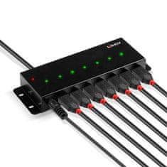 Lindy Lindy 7-portni USB 2.0 kovinski hub z 1,8 m kablom, LED indikatorji, 3,2 A skupne izhodne moči, CE, UKCA, FCC, RoHS, REACH certificiran