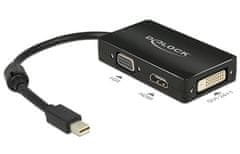 Delock DeLOCK 0.16m Mini DisplayPort na VGA, HDMI in DVI adapter - Močen črn kabel za prenose z ločljivostjo do 1920 x 1200 pikslov