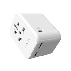 No Name Potovalni adapter Voyager World | FixCT30-1C2A-WH | USB-A/USB-C | Praktičen in univerzalen adapter za potovanja po svetu