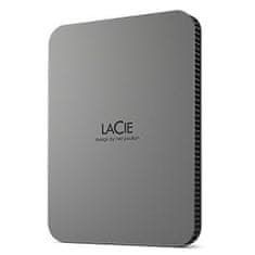 Laco LaCie Mobile Drive Secure, zunanji trdi disk 4 TB, USB Type-C 3.2 Gen 1, zaščiten s geslom, sivo barvno, za Mac operacijske sisteme