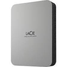 Laco LaCie Mobile Drive Secure, zunanji trdi disk 4 TB, USB Type-C 3.2 Gen 1, zaščiten s geslom, sivo barvno, za Mac operacijske sisteme