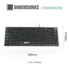 Iggual Tipkovnica iggual Teclado USB compacto TKL Slim TKL-USB negro Črna