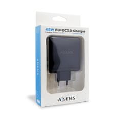 Aisens USB stenski polnilnik Aisens PD 3.0 USB-C 48 W Črna