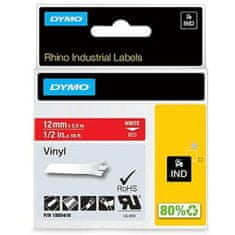 Dymo Laminiran trak za etiketirne stroje Rhino Dymo ID1-12 12 x 5,5 mm Rdeča Bela Vinil Samolepilne (5 kosov)