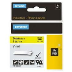 Dymo Laminiran trak za etiketirne stroje Rhino Dymo ID1-24 24 x 5,5 mm Črna Rumena Vinil Samolepilne (5 kosov)