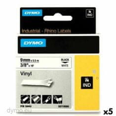 Dymo Laminiran trak za etiketirne stroje Rhino Dymo ID1-9 Bela Črna 9 x 5,5 mm Vinil (5 kosov)