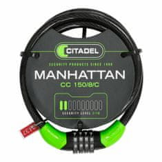 Citadel Kabel s ključavnico Citadel Manhattan cc 150/8/c Kombinacija Črna 150 cm