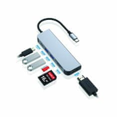 Conceptronic USB Hub Conceptronic 6 v 1 Siva Aluminij