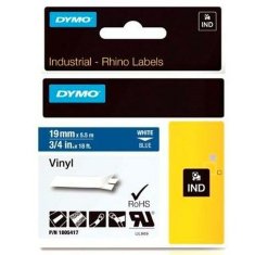 Dymo Laminiran trak za etiketirne stroje Dymo Rhino 19 mm x 5,5 m Modra Bela Vinil (5 kosov)