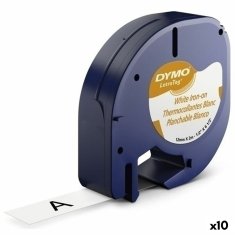 Dymo Laminiran trak za etiketirne stroje Dymo 18769 12 mm x 2 m Črna Bela Tekstil (10 kosov)