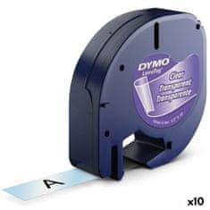 Dymo Laminiran trak za etiketirne stroje Dymo 12267 12 mm x 4 m Prozorno Plastika Črna (10 kosov)