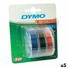 Dymo Laminiran trak za etiketirne stroje Dymo 9 mm x 3 m Rdeča Črna Modra (5 kosov)