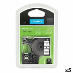 Dymo Termotransferni trak Dymo D1 16958 Bela Črna 19 mm x 3,5 m (5 kosov)