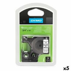 Dymo Termotransferni trak Dymo D1 16960 Bela Črna 19 mm x 5,5 m (5 kosov)