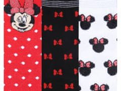 Disney 3x Črno-rdeče nogavice Minnie Mouse DISNEY 3-6 lat 26.5-30.5