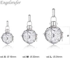 Engelsrufer Srebrni obesek Angelski zvonec z belim zvoncem ER-01 (Premer 16 mm)