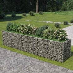 Vidaxl Visoka greda gabion pocinkano jeklo 450x90x100 cm