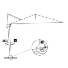 Vidaxl Previsni senčnik z aluminijastim drogom 300x300 cm peščen