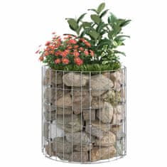 Vidaxl Okrogel gabion pocinkano jeklo Ø50x50 cm