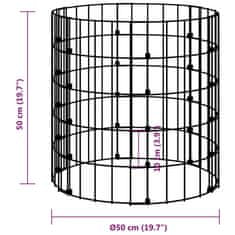 Vidaxl Okrogel gabion pocinkano jeklo Ø50x50 cm