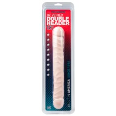 The Classics Dvojni dildo Jr. Veined Double Header 30 cm, prozoren