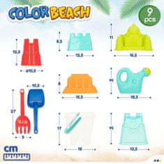 Colorbaby Komplet igrač za na plažo Colorbaby polipropilen (12 kosov)