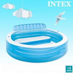 Intex Napihljiv bazen Intex Naslanjač Modra Bela 590 L 229 x 79 x 218 cm (2 kosov)