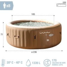 Intex Napihljivi spa Intex 236 x 71 x 236 cm Rjava 1339 L