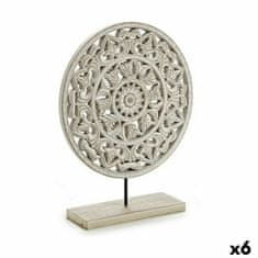 Gift Decor Okrasna Figura Mandala Bela 30 x 36 x 7 cm (6 kosov)