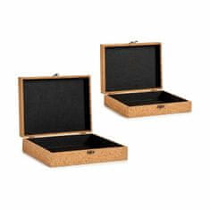 Gift Decor Set dekorativnih škatel Rjava Pluta Les MDF (6 kosov)