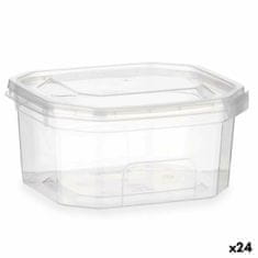 Leknes Pravokotna Škatla za Malico s Pokrovom Prozorno polipropilen 370 ml 10,7 x 5,5 x 11,7 cm (24 kosov)