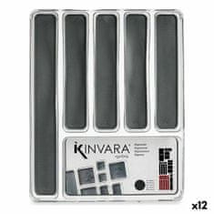 Kinvara Organizator jedilnega pribora Reciklirana plastika Siva 32,3 x 4,5 x 40 cm (12 kosov)