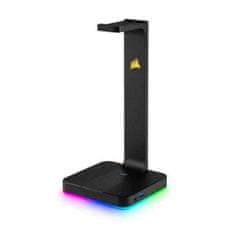 Corsair Stojalo za slušalke Corsair ST100 RGB Premium USBx2 Črna USB Jack 3.5 mm USB-A