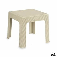 Kipit Otroška miza Rattan Kremna Plastika 47 x 42,5 x 47 cm (4 kosov)