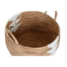 DKD Home Decor Komplet košar DKD Home Decor Bela Naraven Vrvica Morska trava Boho 55 x 55 x 40 cm