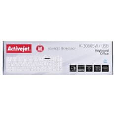 ActiveJet Tipkovnica Activejet Klawiatura USB K-3066SW Bela QWERTY