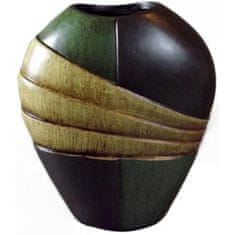 shumee Keramična vaza v temno zeleni in bež barvi, 18x15x7 cm