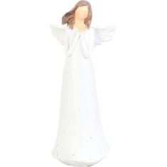 shumee Beli angel varuh iz poliresina - okrasna figura 20x8 cm