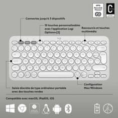 Logitech Bluetooth Tipkovnica s Stojalom za Tablični Računalnik Logitech K380 Francoski Bela AZERTY