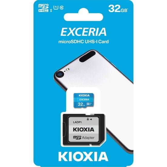 KIOXIA Spominska Kartica Micro SD z Adapterjem Kioxia Exceria 32 GB UHS-I Razred 10 Modra