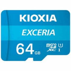 KIOXIA Spominska Kartica Micro SD z Adapterjem Kioxia Exceria 64 GB UHS-I Razred 10 Modra