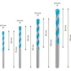 Bosch Vrtalni set BOSCH Expert CYL-9 Multiconstruction Ø 4 mm Ø 5 mm Ø 6 mm Ø 8 mm 4 Kosi